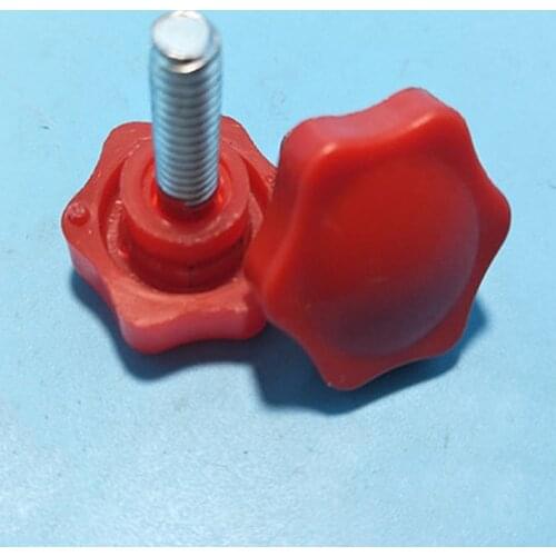 1pcs M12 Stainless steel red Seven stars screw plum plastic head hand screws adjustable handle 20~50mm length diameter 50mm