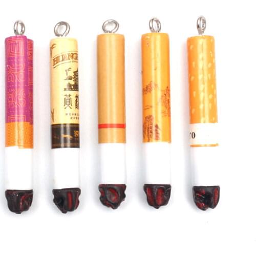 10pcs Cigarette Model Pendant Resin Decoration Crafts Flatback Cabochon Embellishments For Scrapbooking Beads Diy Accessories