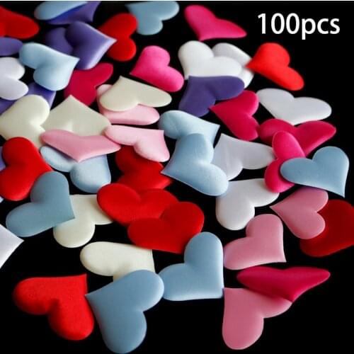 100Pcs Sponge Three Dimensional Love Heart Confitti Wedding Hand Sprinkle Flowers Handmade DIY Petals Gift Box Filling Supplies