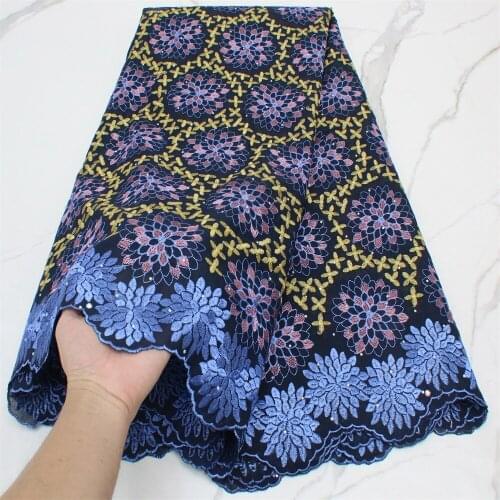 2021 African Cotton Lace Fabric 5 Yards Nigerian Swiss Cotton Lace Fabric Embroidery High Quality For Diy Sewing Wedding 4360B