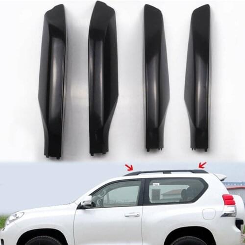 4Pcs/Set Black ABS Car Roof Rack Cover Rail End Shell Protect for Toyota Prado FJ150 2010-2019