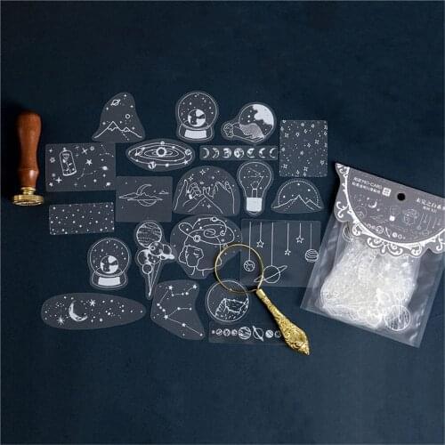 40pcs Unfinished Series White Transparent Stickers Scrapbooking Diary Journal Album Decal Kawaii Stationery Sticker