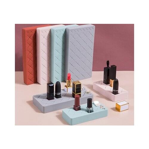 8/18/28 Grid Silicone Lipstick Rack Cosmetic Storage Box Makeup Storage Case Lipstick Organizer Makeup Brush Holder For Desktop