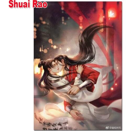 Diamant painting Anime diamond painting full square round diamond embroidery sale tian guan ci fu 3d hand puzzle diamond art