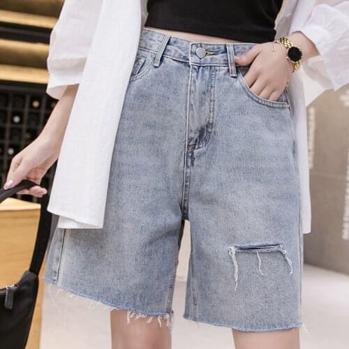 Wide-Legged Denim Plus Size 5Xl Large Fashion Zevity Basic High Waist Summer WomenS Casual Cycling Clothing Sports Shorts 2021