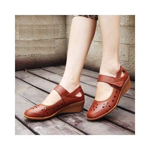 EAGSITY Women wedges shoes heel round toe hook loops party comfortable dancing square heel