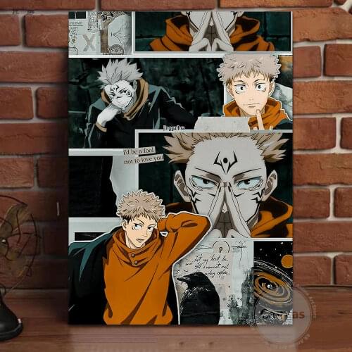 Canvas Anime Yuji Jujutsu Kaisen Pictures Home Manga Decoration Paintings Poster HD Prints Wall Art Modular Living Room