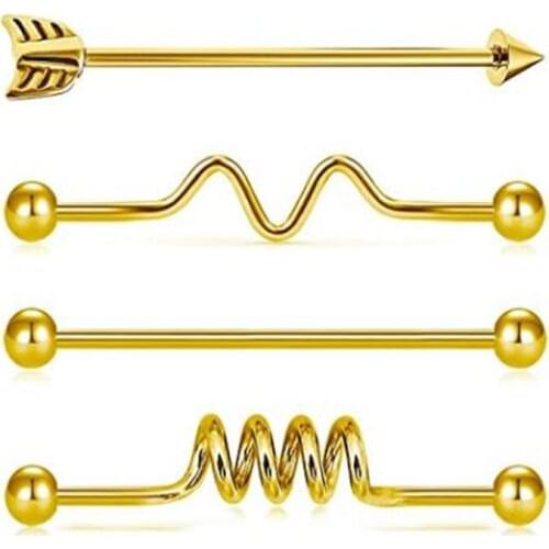 JFORYOU Mixed Color Industrial Barbell Cartilage Earring-14G 1 1/2 Inch (38mm) Surgical Steel Helix Industrial Piercing Jewelry