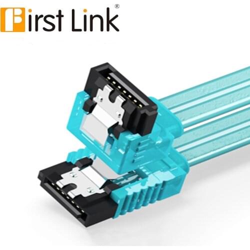 50CM SATA 3.0 III SATA3 7pin Data Cables 6Gb/s SSD 90 degree Cable HDD Hard Disk Drive Cord Transparent bule Color