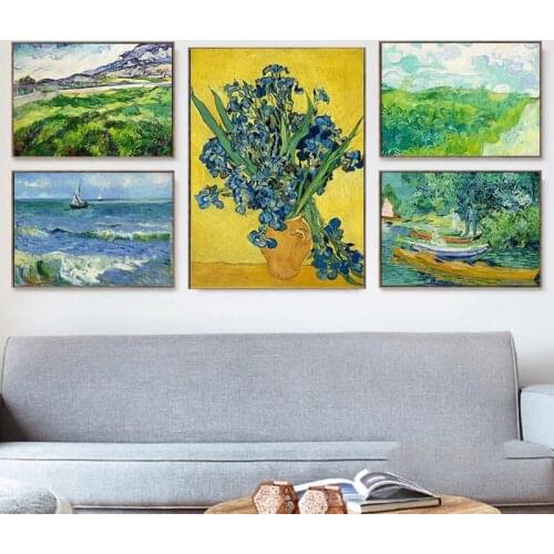 Famous Van Gogh Painting Vincents Bedroom In Arles Canvas Wall Art Collection Poster Printing for Living Room Home Decoration