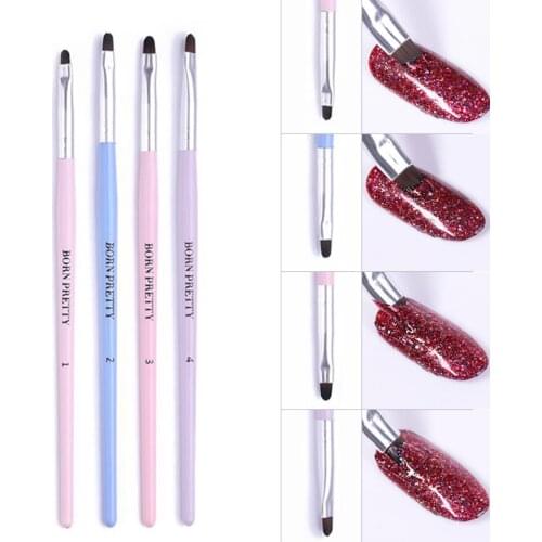 Manicure Nail Art Brush Tool Supplies Flat Mouth Light Therapy Pen Gel Painting Row of Pens Pearlescent Powder Pinting Pen
