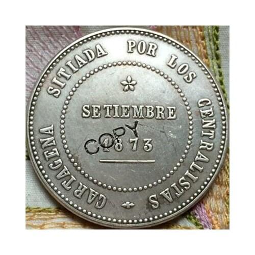 1873 Spain 5 Pesetas copy coins