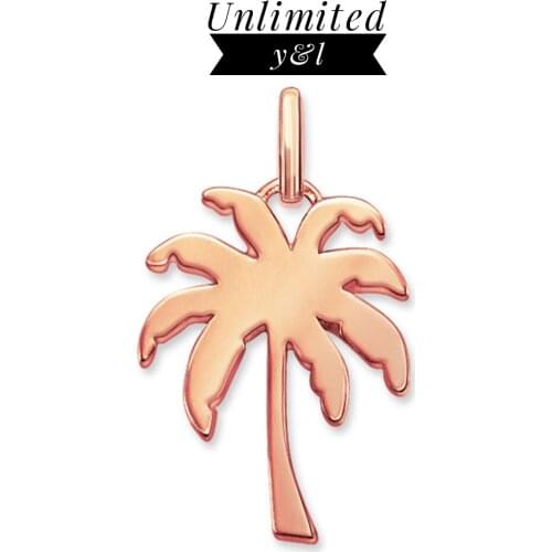 Little Coconut Tree Pendants 925 Sterling Silver Rose Gold Color Romantic Jewelry Accessories fit Necklace Women Men 2020 Gifts