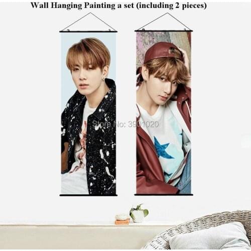 Kpop Jungkook woman Hanging Scroll wall Painting 50cmx150cm jimin v j-hope girl wall poster picture painting gift