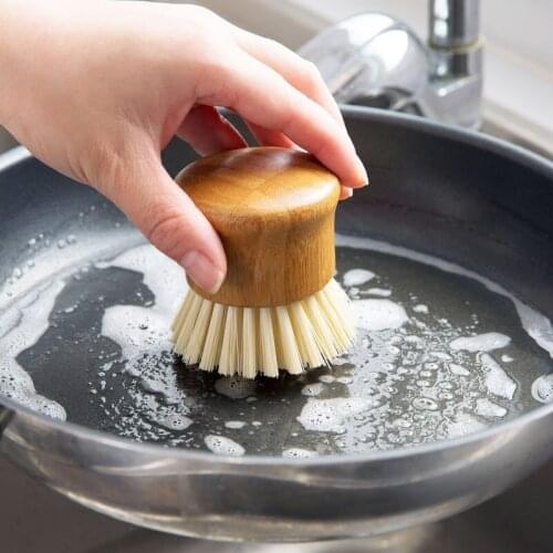 Natural Cleaning Brush Wooden Washing Brushes for Pot Pan Glass Dish Scrub Brush Fruit Vegetables Scourer Kitchen Cleaning Tool