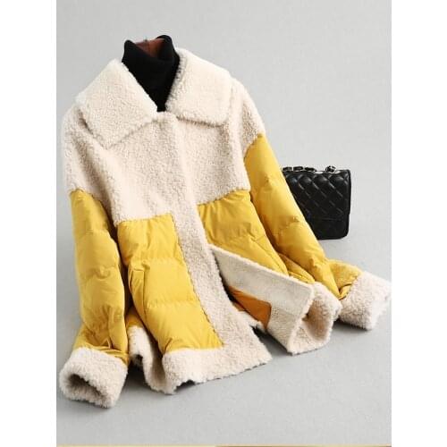 Real Fur Coat Female Down Jacket 2020 Autumn Winter Jacket Women Real Wool Coats and Jackets Women Korean Outwear MY3652