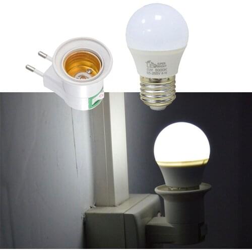 Bulb Lamp Holder With ON/OFF Button Best price E27 LED night Light Socket to EU Type Plug Adapter lamp base