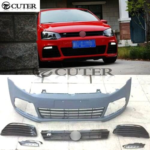 Polo GTI R Style PP Unpainted Grey Primer Auto Car Front Bumper Body Kit For Volkswagen Polo GTI 2011-2015