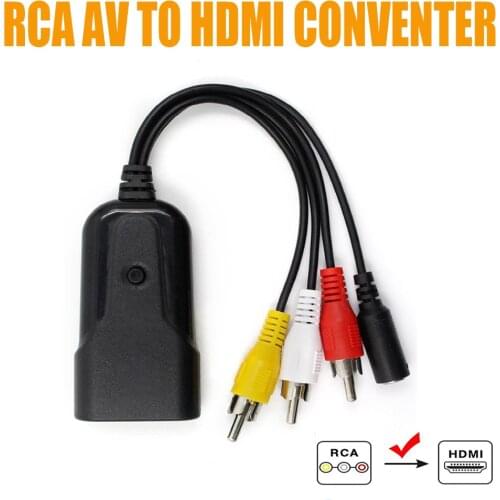 AV to HDMI Converter set-top box computer to TV cable three-color RCA Male HD 1080P