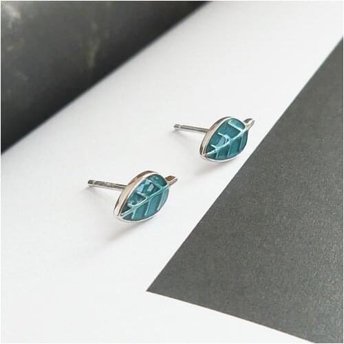 REETI 925 Sterling Silver Leaves Stud Earrings For Women 2018 New Trend Personality Lady Fashion Jewelry