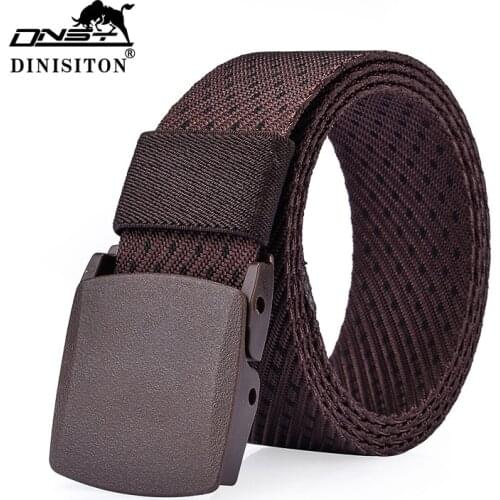 DINISITON Fashion Military Belt Mens Canvas Belts With Automatic Buckle Nylon Strap Tactical Thicken Waistband For Men