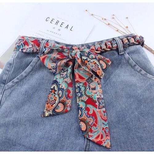 Fashion designers wide waist fabric belts for women ladies knot rope for dresses female ceinture femme