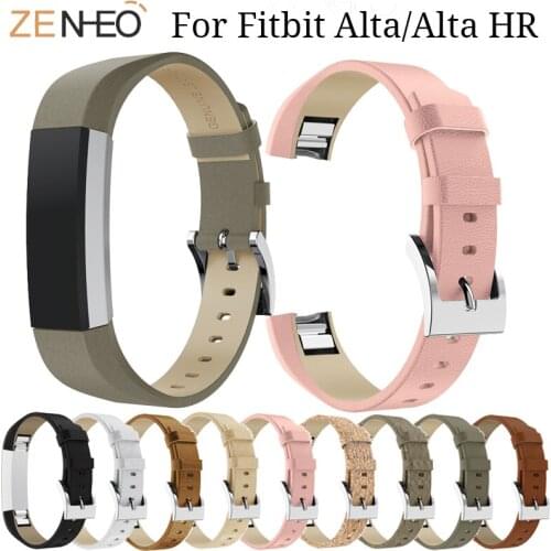10 color Genuine Leather Watchband For Fitbit Alta/Alta HR watch Strap Replacement For Fitbit Alta Wristband Bracelet watch Band