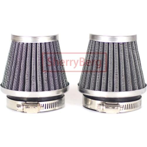 SherryBerg New 2 Pcs 54MM 55MM POWER FILTER (BLACK) AIR FILTER / Cleaner for Motorcycle Carburetor Carb Carburador carbuettor