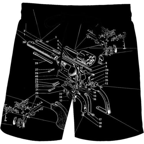 New revolver mens shorts 3D printed Street hip hop casual shorts Street hip hop Harajuku shorts