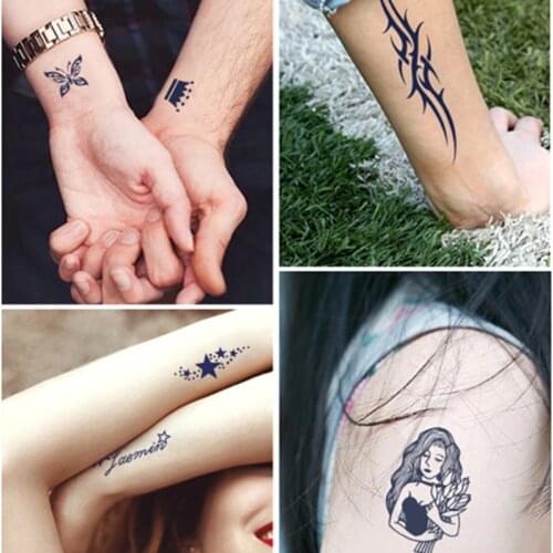 Juice Tattoo Sticker Love Letter Angel Knife Semi-permanent Tatto Waterproof Temporary Art Tatoo Stickers New Style 7-15 Days