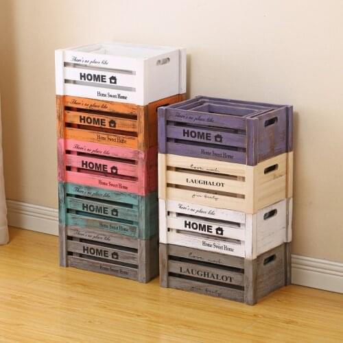 Vintage wooden box wooden box to make old wooden crate store supermarket display rectangular wooden basket decorative wooden box