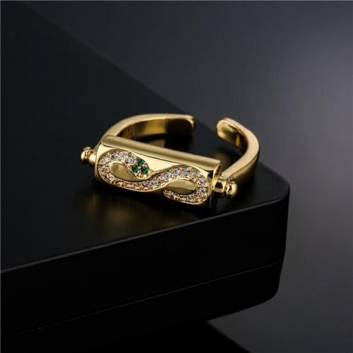 High Quality Gold Color Copper Geometric Finger Ring Women Party Jewelry AAA+ CZ Snake Rings Female Wedding Accessories