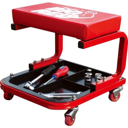 TR6100 Auto Repair Stool Toolbox Auto Body Repair Seat Stool Crawling Roller Wheel Pull Drawer Shelves Tool Tray Storage Box