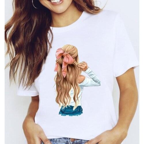 Women Graphic Cartoon Fashion Short Sleeve 90s Cute Style 2021 Lady Clothes Tops Clothing Tees Print Female Tshirt T-Shirt