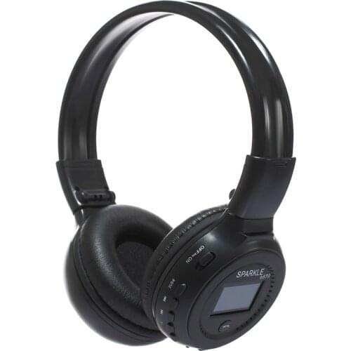 LCD Screen Stereo Bluetooth Wireless Headphone With Mic Handsfree Headset with fm radio for iPhone Samsung Support TF Card