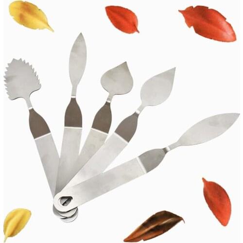 1pc Stainless Steel Chocolate Feather Leaf Knife Modeling Making Tools Chocolate Mousse Cake Decoration Tools Baking For Bakery