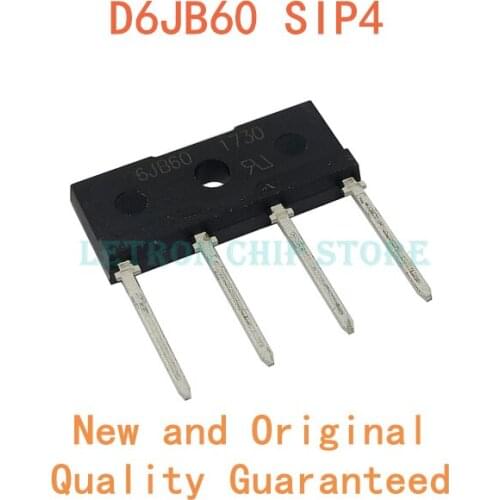 10pcs D6JB60 SIP4 6A 600V Rectifier bridge stack original and new