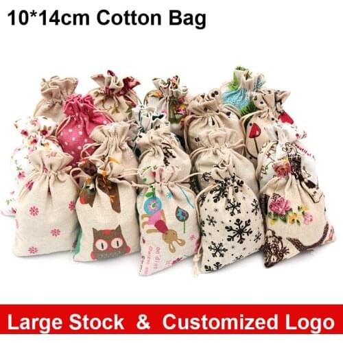 Hot Fashion Jewelry Bags For Necklace Earrings Choker Bracelet Display Packaging 10pcs 10*14cm Cotton Fabric Drawstring Pouches
