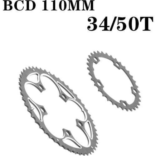 110 BCD ROAD Bicycle chainring chain wheel 34T 50T Aluminum alloy Steel Bike Crown Bicycle parts
