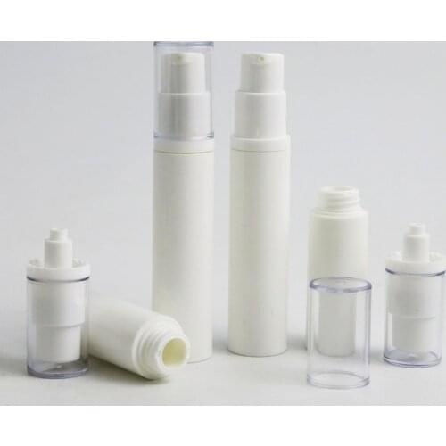 30 x 5ml 10ml High quality Portable Refillable Empty White Plastic Lotions Pump Airless Bottles Cosmetic Packaging Containers