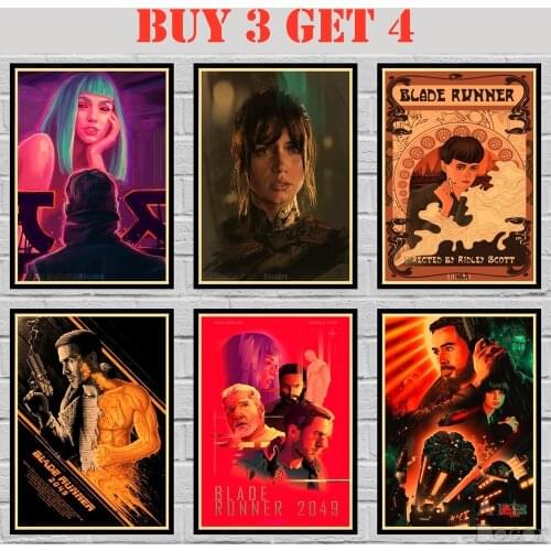 38 Designs Blade Runner Kraft paper Poster Alternative Abstract Art Painting Funny Wall Sticker 2 42X30cm