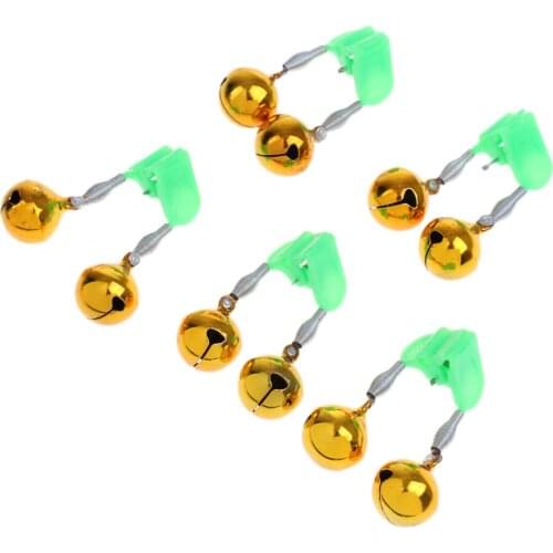 5Pcs Fishing Ring Fishing Rod Bite Bait Alarm Light Twin Bells Clip Alerter