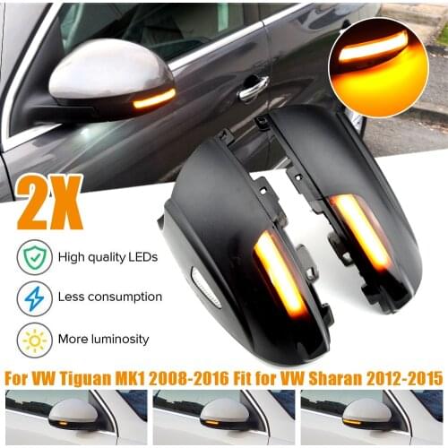 Car Left Right Rearview Side Mirror Turn Signal LED Repeater Light Lamp For VW Sharan 2012-2015 Tiguan 2008-2016 Dynamic lights