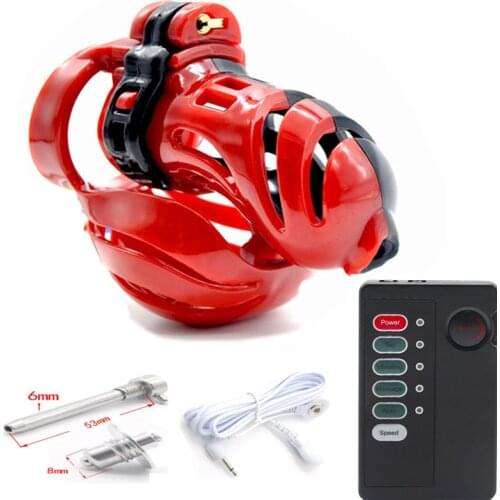 Chastity Cage Penis Lock Electro Sex Scrotum Penis Cage Sounding Plug Vibrating Cock Rings Male Chastity Belt Sex Toys For Men