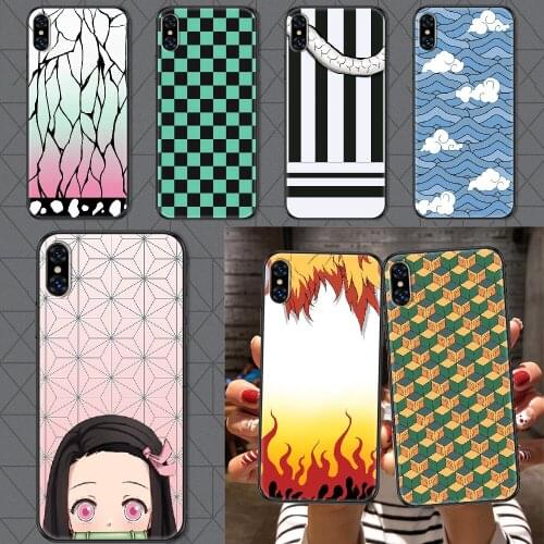 Demon Slayer Anime Phone Case Cover Hull For iphone 5 5s se 2 6 6s 7 8 12 mini plus X XS XR 11 PRO MAX black pretty hoesjes
