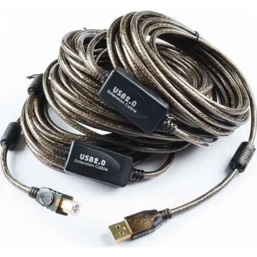 Amplifying Chip USB 2.0 Cable Type B Male to A Male Cord for Canon Epson HP ZJiang Label Printer DAC USB Printer 10M 15M 20M 25M