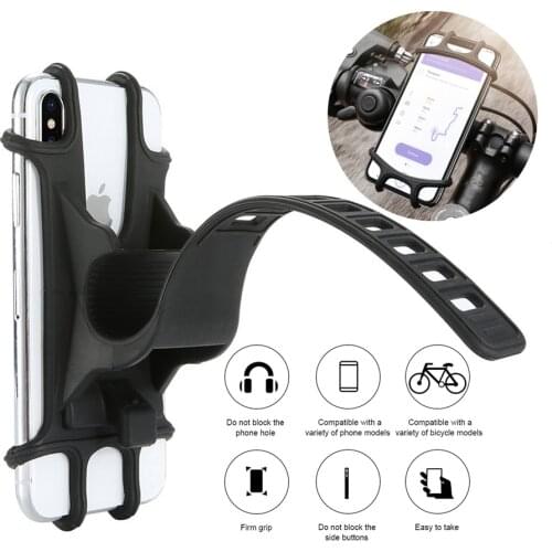 Bike Phone Holder Silicone Adjustable Pull Button Anti-shock Phone Holder Mount Bracket Fork For Bicycle Phone Holder Phone