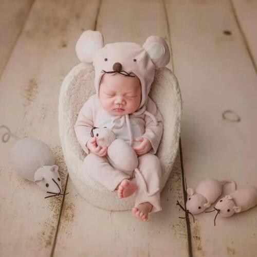 Mouse baby theme set for newborn full moon shooting costumes props accessories hat+cloth