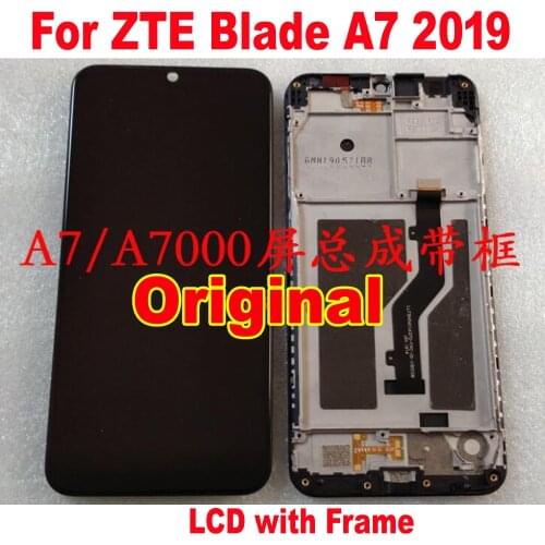 Original LCD Display Touch Screen Digitizer Assembly Sensor + Frame For ZTE Blade A7 2019 2019RU A7000 SC9863A p963f02 Pantalla