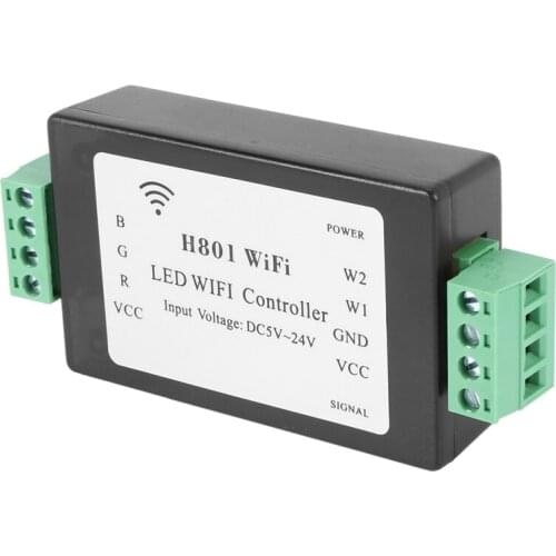 H801 RGBW LED WIFI Controller LED RGB Controller DC5-24V Input for 5050 2835 3528 SMD LED Strip Light Tape Ribbon